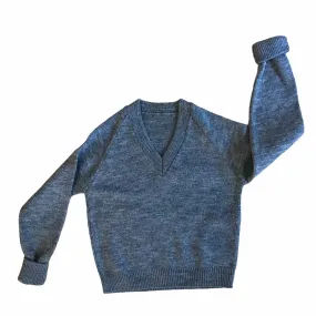 1960's Children's Dark Grey V-Neck Jumper / 4-5 Years