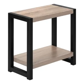 22" Black And Dark Taupe End Table With Shelf By Homeroots