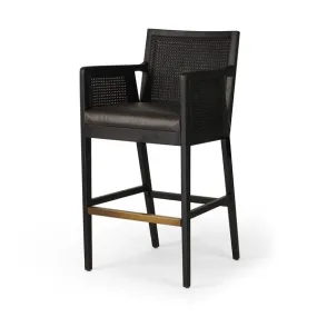 ANTONIA CANE COUNTER STOOL- BRUSHED EBONY