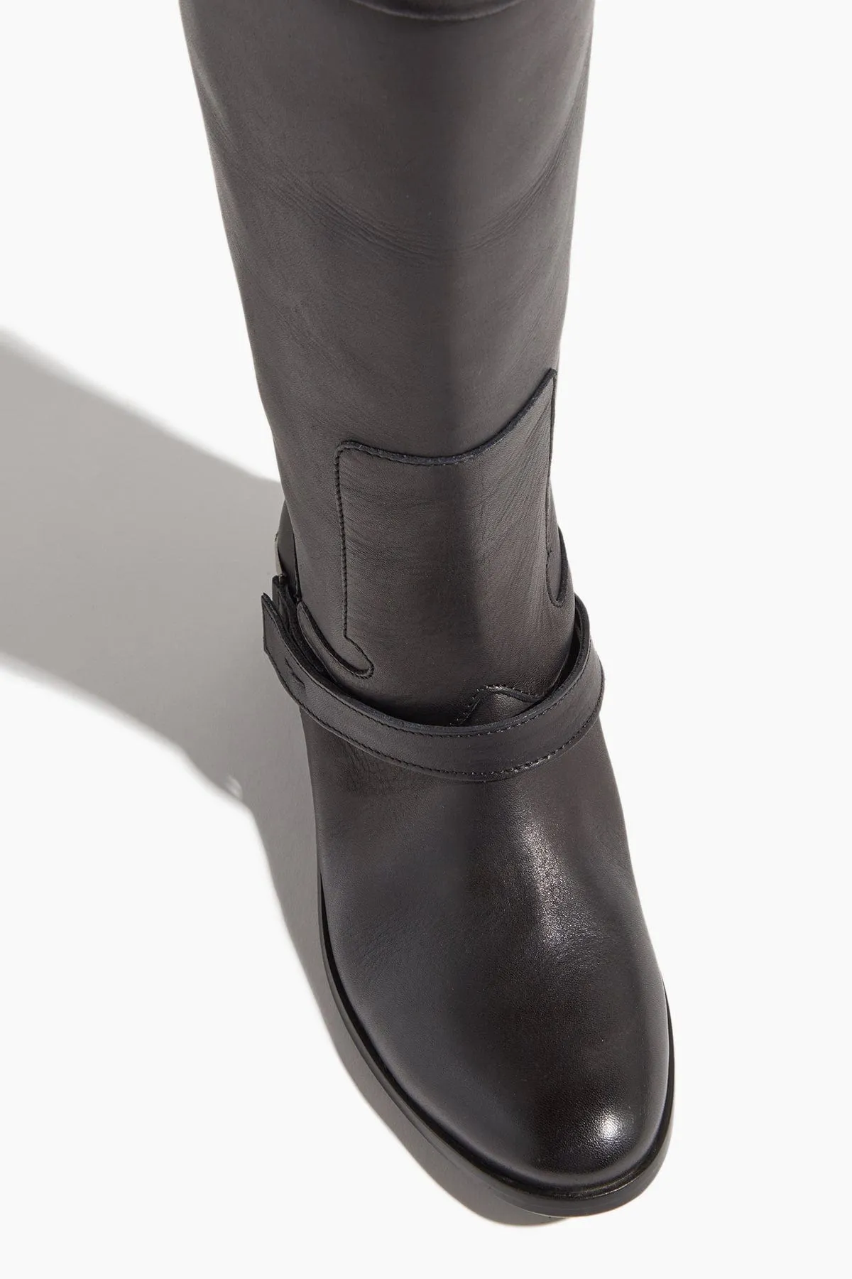 Charlie Leather High Boot in Black