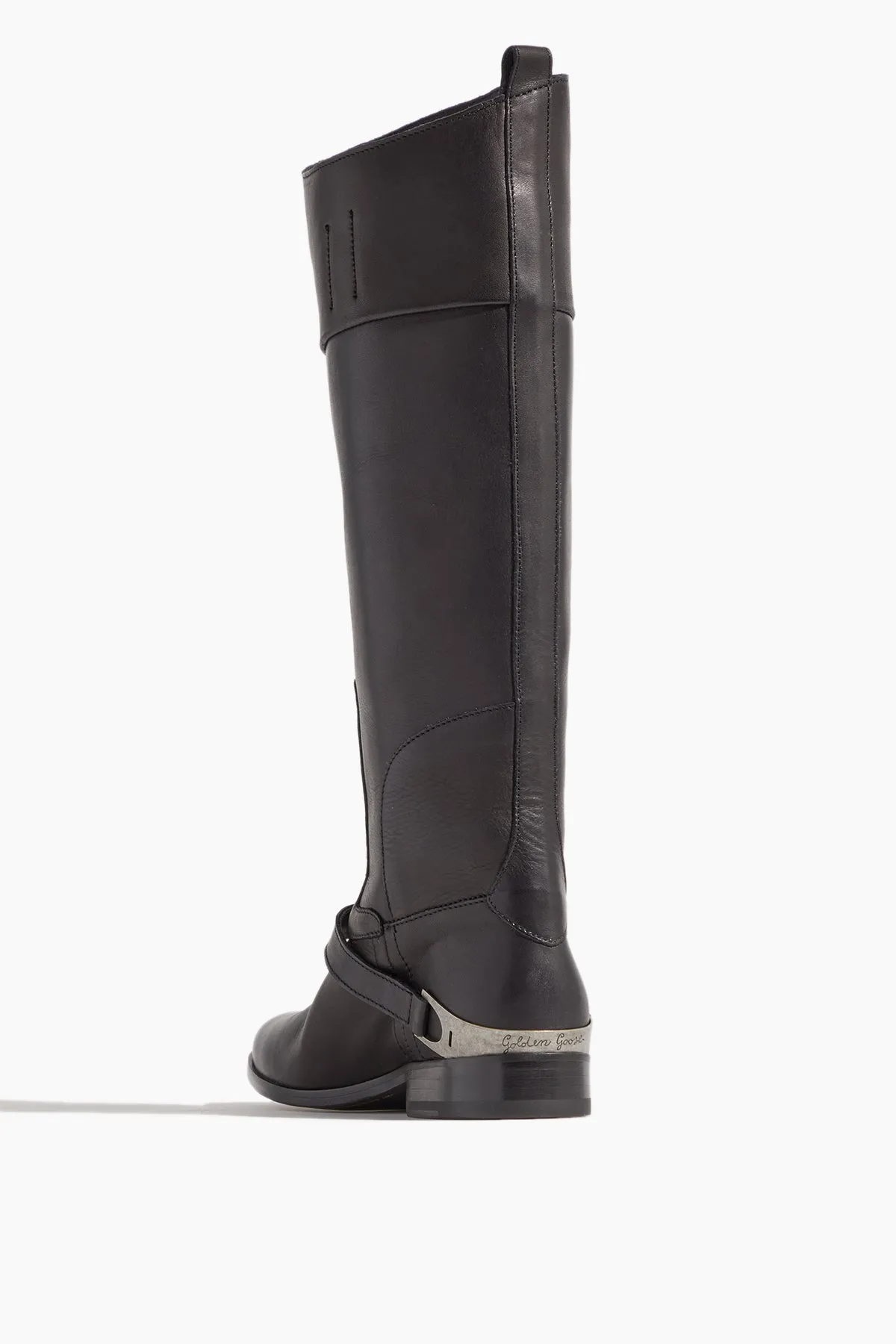 Charlie Leather High Boot in Black