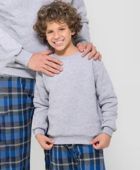 Gray/ Navy plaid boys pajamas