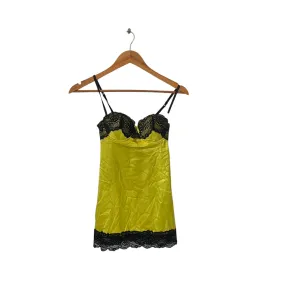 La Senza Lime Green & Black Lace Lingerie Slip | Brand New |