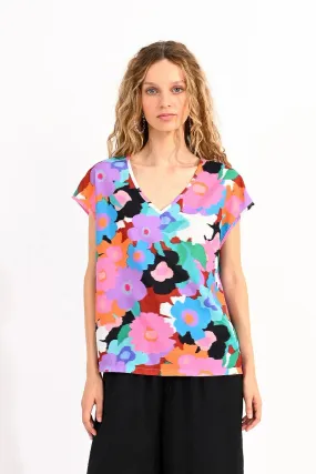 Molly Bracken Floral Printed V-Neck Top