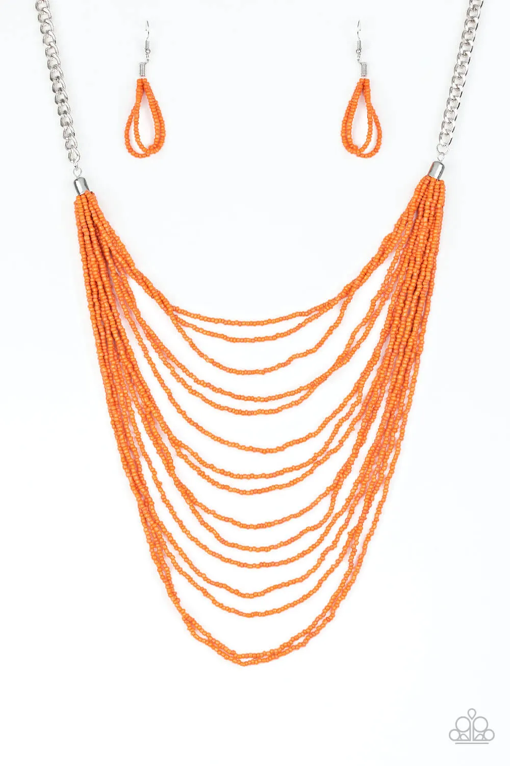 Paparazzi Accessories  - Bora Bombora #N412 Box 5 - Orange Necklace