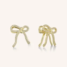 Pavé Bow Stud Earrings