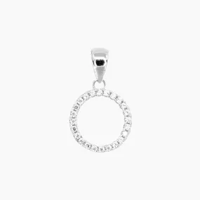 Sterling Silver CZ Small Circle Pendant