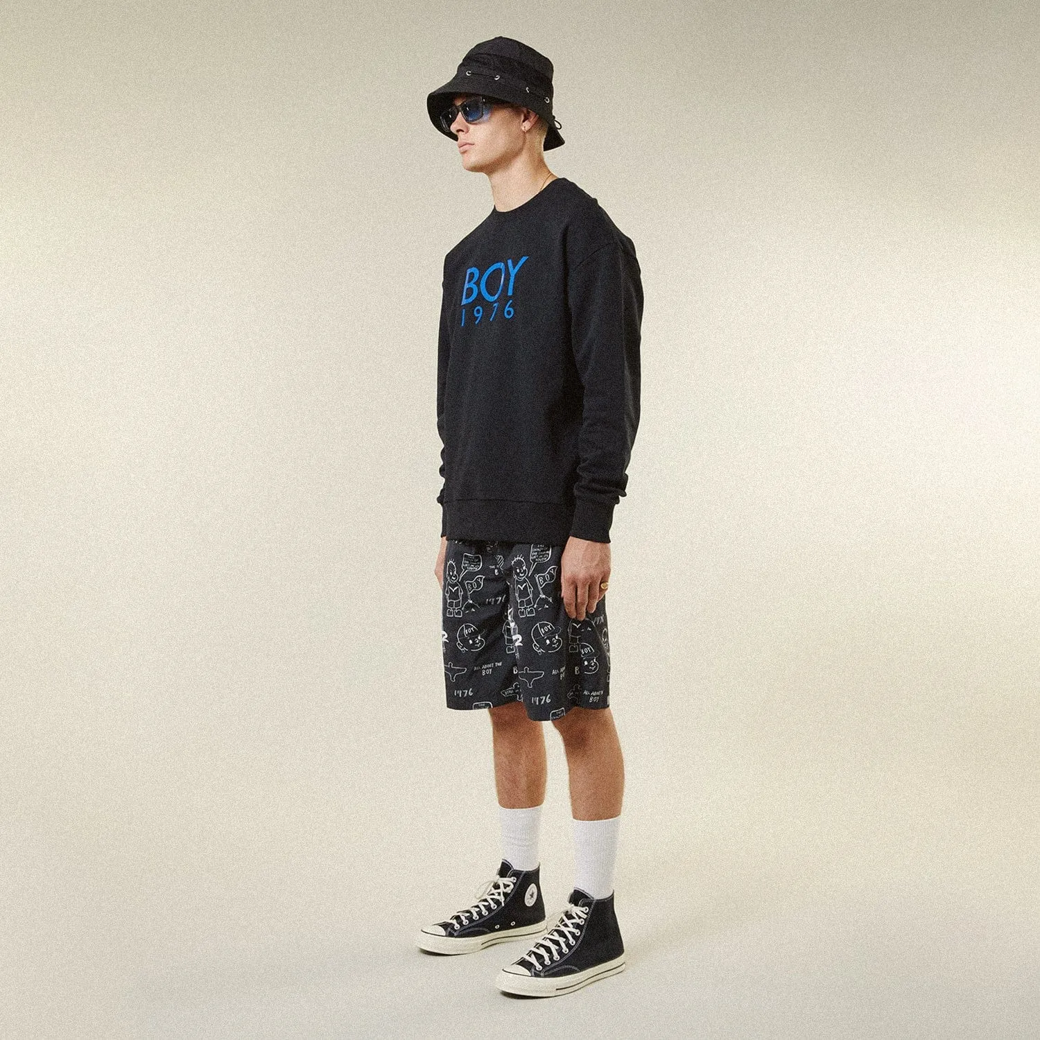 THE BOY NYLON SHORTS - BLACK